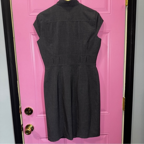 Calvin Klein Charcoal Button-Front Midi Dress - Picture 4 of 5